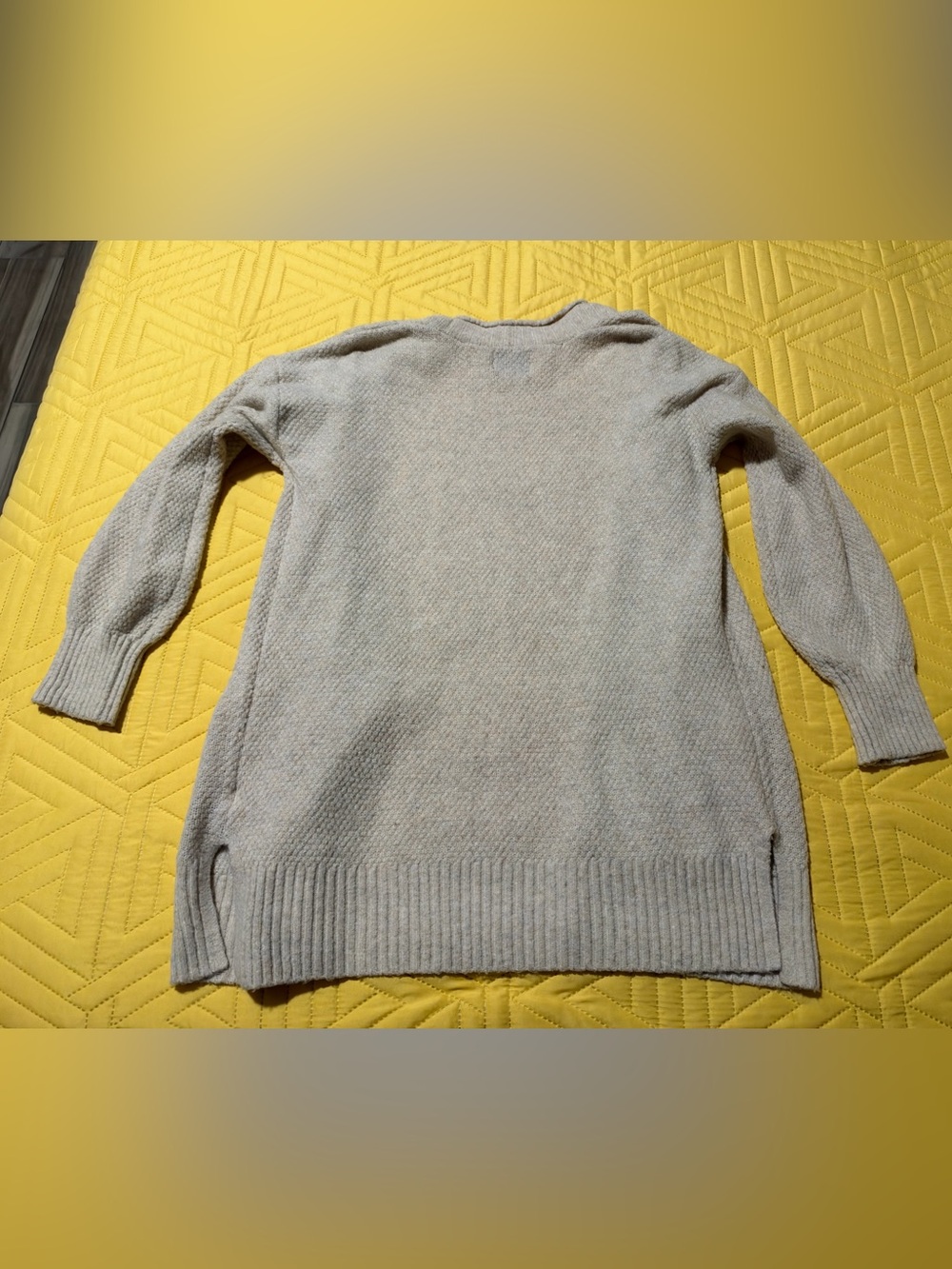 Pink Rose Cream Open-Front Ribbed-Trim Cardigan - Picture 4 of 4